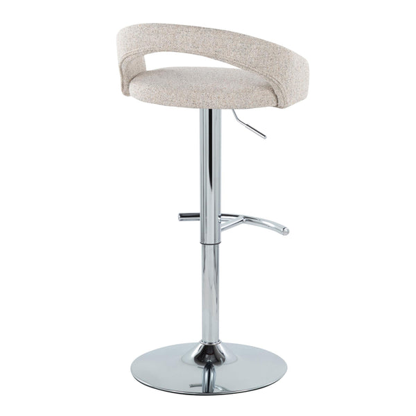English Elm Adjustable Swivel Barstools with Chrome Base Upholstered Seat for Kitchen Islands Set of 2 B202S01976