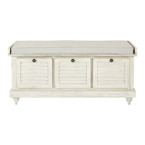 OSP Home Furnishings Dover Storage Bench White Wash