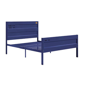 English Elm Blue Cargo Container Metal Platform Bed with Industrial Rectangular Headboard, Box-Spring Free Convenience B062P189169