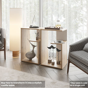 English Elm Fm Furniture Vega Side Table - Stylish Melamine With Open Storage For Modern Homes & Offices B128P293872