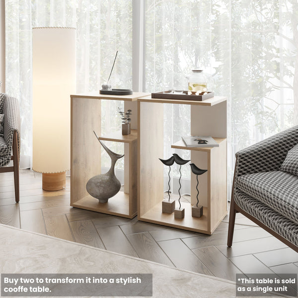 English Elm Fm Furniture Vega Side Table - Stylish Melamine With Open Storage For Modern Homes & Offices B128P293872