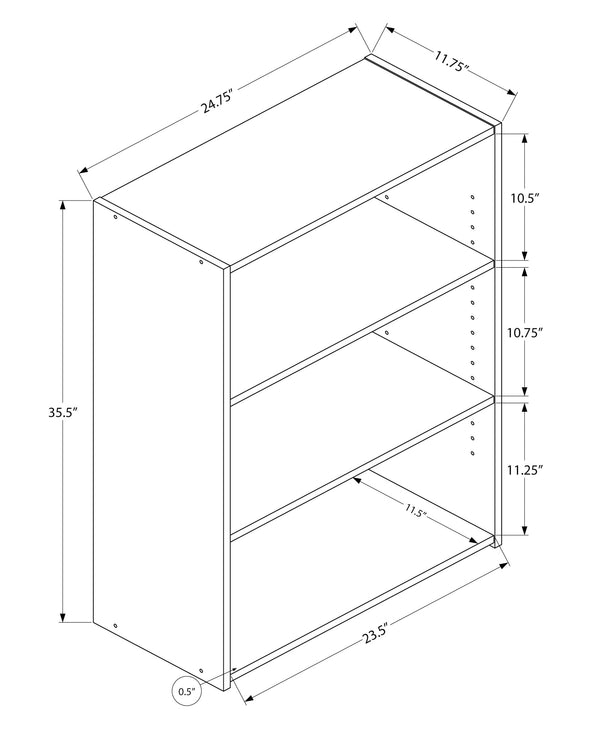 English Elm Bookshelf, 4-Tier Space-Saving Bookcase with 2 Adjustable Shelves and Elegant Brown Laminate Finish Espresso 40 L x 15 W x 7 H B2710P219789