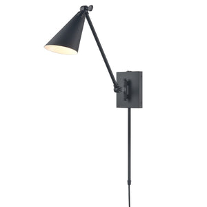 Whitmire 10.5'' High 1-Light Plug-In/Hardwire Sconce - Matte Black EC89220/1 Elk Lighting