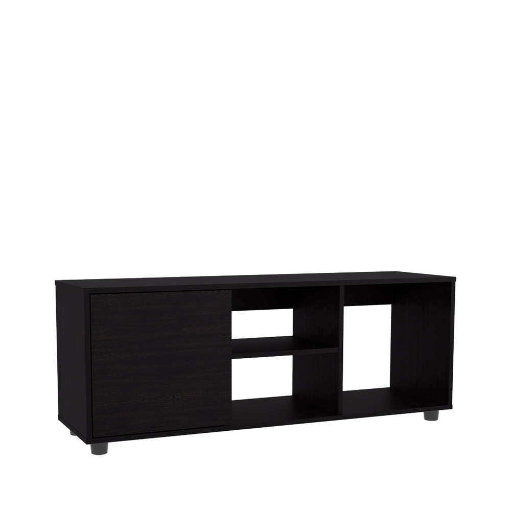 English Elm Adel 51" TV Stand for Up to 60" TVs — Black MDF Media Console with 4 Shelves, Cabinet & Cable Management B200P286983