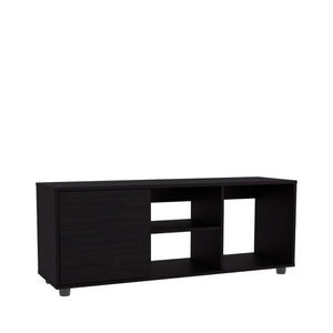 English Elm Adel 51" TV Stand for Up to 60" TVs — Black MDF Media Console with 4 Shelves, Cabinet & Cable Management B200P286983