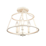 Joanie 13'' Wide 3-Light Semi Flush Mount - Antique White EC89683/3 Elk Lighting