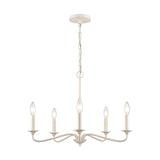 Quinn 24'' Wide 5-Light Chandelier - Antique White EC89686/5 Elk Lighting