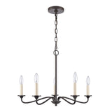 Quinn 24'' Wide 5-Light Chandelier - Old Bronze EC89687/5 Elk Lighting