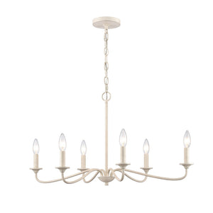 Quinn 30'' Wide 6-Light Chandelier - Antique White EC89688/6 Elk Lighting