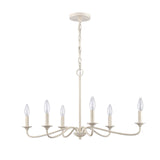 Quinn 30'' Wide 6-Light Chandelier - Antique White EC89688/6 Elk Lighting