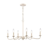 Quinn 30'' Wide 6-Light Chandelier - Antique White EC89688/6 Elk Lighting