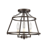 Joanie 13'' Wide 3-Light Semi Flush Mount - Old Bronze EC89693/3 Elk Lighting