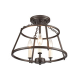 Joanie 13'' Wide 3-Light Semi Flush Mount - Old Bronze EC89693/3 Elk Lighting