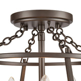 Joanie 13'' Wide 3-Light Semi Flush Mount - Old Bronze EC89693/3 Elk Lighting