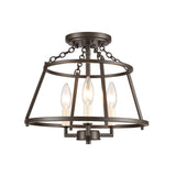 Joanie 13'' Wide 3-Light Semi Flush Mount - Old Bronze EC89693/3 Elk Lighting