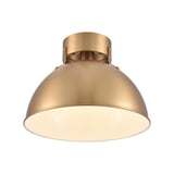 Zayne 12'' Wide 1-Light Semi Flush - Brushed Gold EC89744/1 Elk Lighting