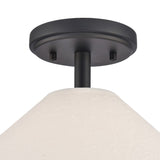 Rydell 14'' Wide 1-Light Semi Flush Mount - Matte Black and Parchment EC89764/1 Elk Lighting