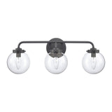 Fairbanks 22.75'' Wide 3-Light Vanity Light - Matte Black and Clear EC89934/3 Elk Lighting