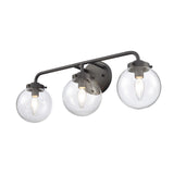 Fairbanks 22.75'' Wide 3-Light Vanity Light - Matte Black and Clear EC89934/3 Elk Lighting