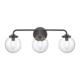 Fairbanks 22.75'' Wide 3-Light Vanity Light - Matte Black and Clear EC89934/3 Elk Lighting