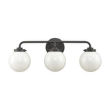 Fairbanks 22.75'' Wide 3-Light Vanity Light - Matte Black and Opal EC89964/3 Elk Lighting