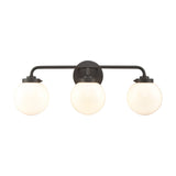 Fairbanks 22.75'' Wide 3-Light Vanity Light - Matte Black and Opal EC89964/3 Elk Lighting