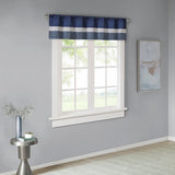 Madison Park Amherst Transitional Polyoni Pintuck Window Valance MP41-2231 Navy