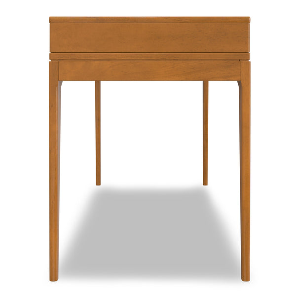 English Elm Harper Rubberwood Writing Desk with Keyboard Tray Mid-century Modern Home Office Storage Brown B136P420747