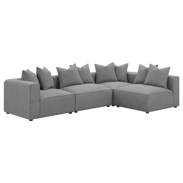 English Elm Amherst Grey Armless Chair With Accent Pillow - Modern Comfort & Stylish Versatility For Any Space B062P358230