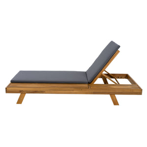 English Elm Christopher Knight Home® - Lounge Chaise Set – Stylish Acacia Wood With Dark Grey Water-Resistant Cushions For Outdoor Comfort N770P253442T_N770P253018G