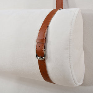 English Elm Queen Upholstered Velvet Platform Bed with Dual USB Outlets, Built-In Pillows, Shelves & 500lb Support WF324746AAA