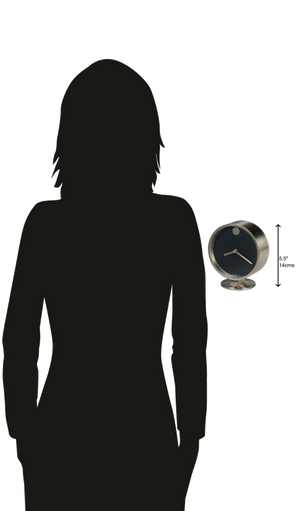 Hekman Furniture 645821 Aurora Tabletop Clock - Modern Mid-century Design With Quartz Movement & Polished Nickel Finish Nickel Aurora Tabletop Clock 645821