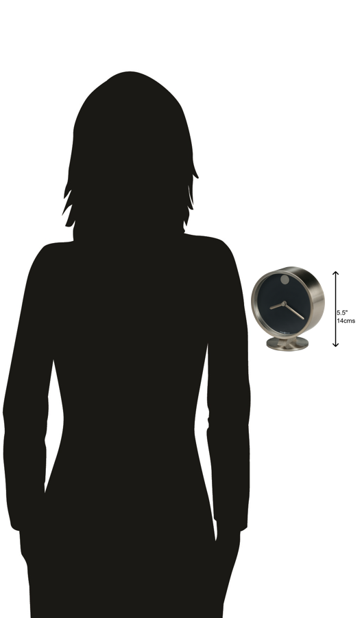 Hekman Furniture 645821 Aurora Tabletop Clock - Modern Mid-century Design With Quartz Movement & Polished Nickel Finish Nickel Aurora Tabletop Clock 645821