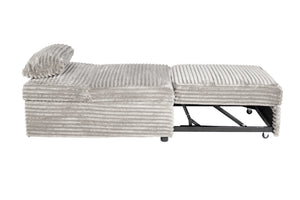 English Elm Convertible Corduroy Sofa Chair with Pull-Out Bed, Plush Throw Pillow, Space-Saving Comfort Grayish 17 L x 32 W x 44 H B089P296905