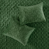 Madison Park Harper Glam/Luxury 3 Piece Velvet Quilt Set MP13-6467 Green