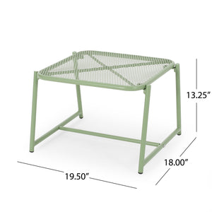 English Elm Kincaid Outdoor Iron Mesh Conversation Set Rust Resistant Patio Chairs with Side Table Matte Green N775P392159G