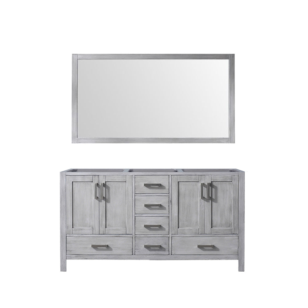 English Elm Distressed Grey Double Bath Vanity With Mirror - Spacious Storage & Rustic Charm For Your Bathroom B2731S00516