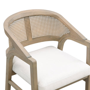 English Elm Wooden Rubberwood Dining Chairs with Woven Rattan Back Ergonomic Seat Set of 2 Beige,Light Ash N771P256965A