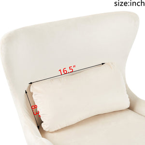 English Elm Furniture Plush 2-in-1 Pet-Friendly Mid Century Modern Accent Chair with Velvet Upholstery, Removable Base and Ergonomic Support for Living Room White N843P331163C