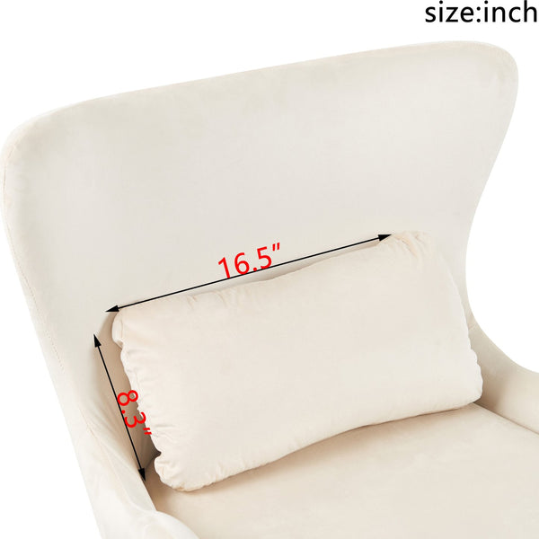 English Elm Furniture Plush 2-in-1 Pet-Friendly Mid Century Modern Accent Chair with Velvet Upholstery, Removable Base and Ergonomic Support for Living Room White N843P331163C