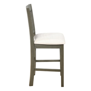 OSP Home Furnishings Walden 24" Cane Back Stool  - Set of 2 Linen / Antique Grey