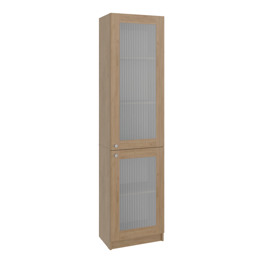 English Elm White Five Shelf Bookcase Slim Floor to Ceiling Open Storage Unit for Living Room B062P486467