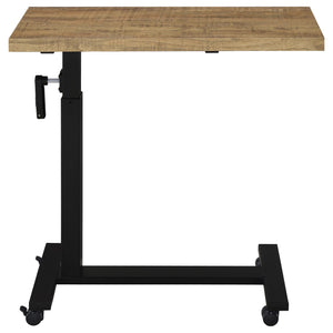 English Elm Geary Mango Height-Adjustable Mobile C-Table with Hand Crank, Locking Casters, Slim C-Base for Bedside Use B062P375562