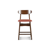 English Elm Tovya Brown and Orange Pub Stool With Built-In Footrest (Set Of 2)