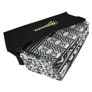 English Elm Outsunny Reversible Boho Polypropylene Outdoor Rug Waterproof Portable Mat for Deck Patio W2225P174556