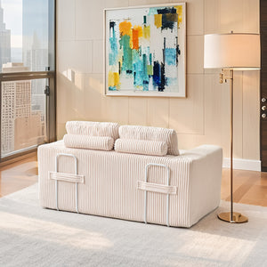 English Elm Loveseat Sofa Bed With Memory Foam & Durable Steel Frame - Stylish 2-In-1 Design For Small Spaces W2959P379141