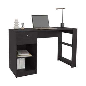 English Elm Computer desk with 3 shelves for home office organization, durable engineered wood, eco-friendly finish Black 52.76 L x 47.3 W x 3.54 H B097P262381