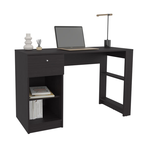 English Elm Computer desk with 3 shelves for home office organization, durable engineered wood, eco-friendly finish Black 52.76 L x 47.3 W x 3.54 H B097P262381