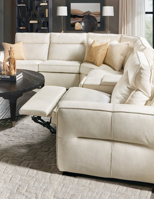 Hooker Furniture Vann Six Piece Power Reclining Sectional Top Grain Leather Contemporary Living Room SS736-6PC3-012