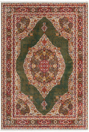 Unique Loom Baracoa Regla Machine Made Border Rug Green, Blue/Ivory/Olive/Orange/Red/Yellow 7' 1" x 10' 0"